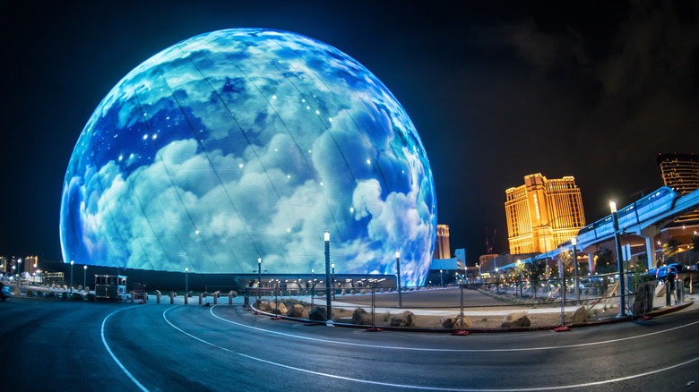 Las Vegas Sphere at night
