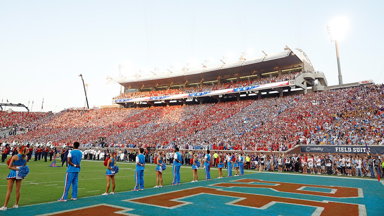 Full football stadium at Mississippi game