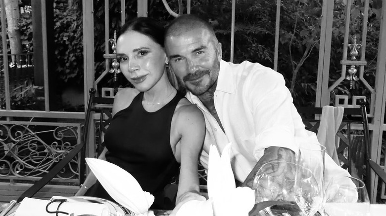 Victoria and David Beckham at truffles restaurant Chez Bruno