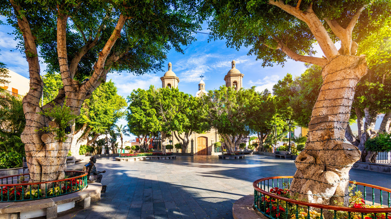 View of sunny city in the Canary Islands