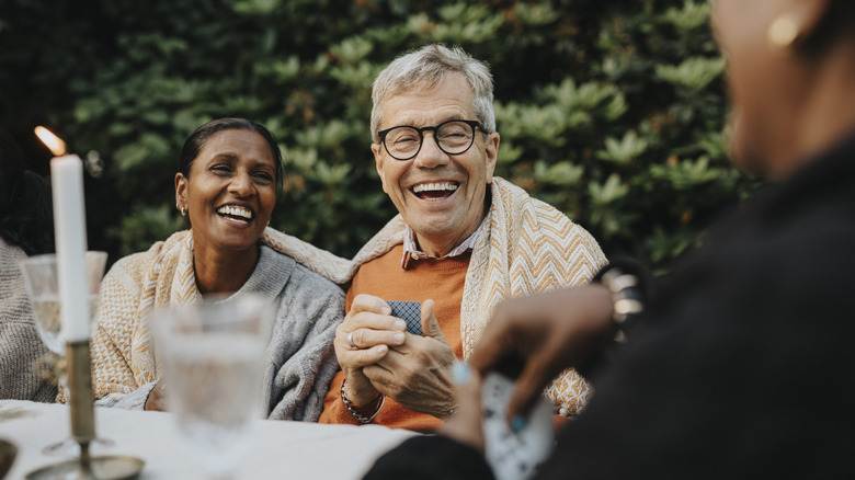 Old people socializing