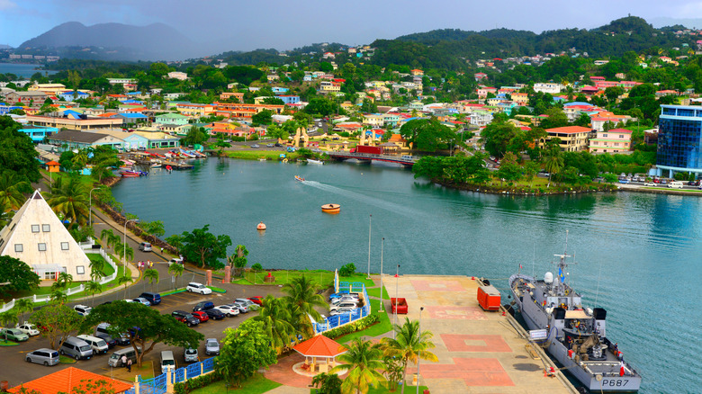 View of Bridgetown, Barbados from a cruise ship deck
