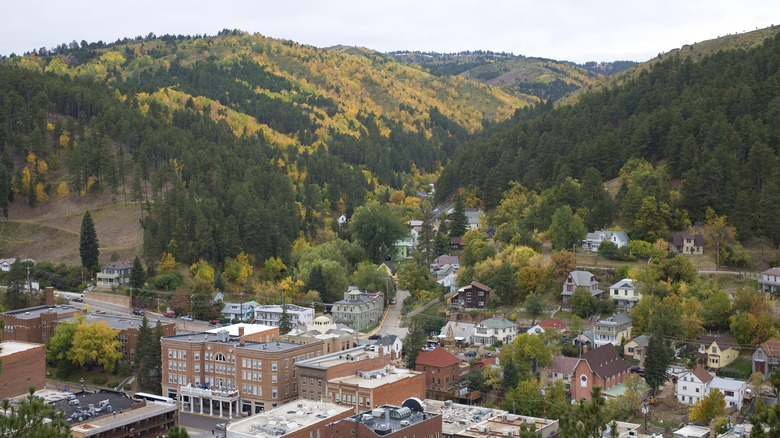 Deadwood, South Dakota overlooking the town.