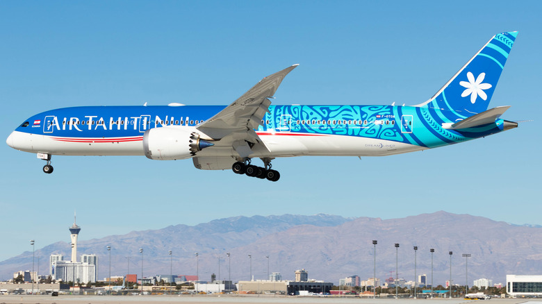Air Tahiti Nui plane leaving Japan airport