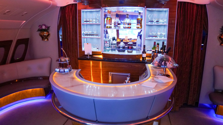 Sky Bar on Emirates A380 plane