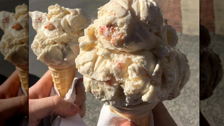 Lobster ice cream closeup