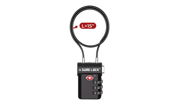 A SureLock TSA-Approved Extra Long Cable Lock.