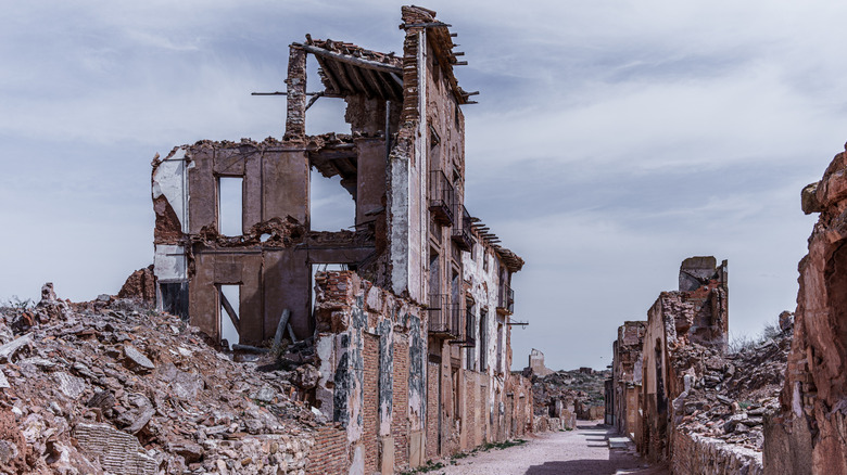 Ruins of buildings in Belchite, Spain