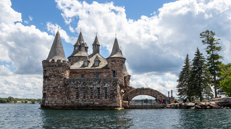 Water view of Boldt Castle in Alexandria Bay, New York