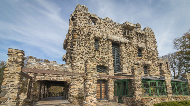 Rear view of Gillette Castle in Connecticut