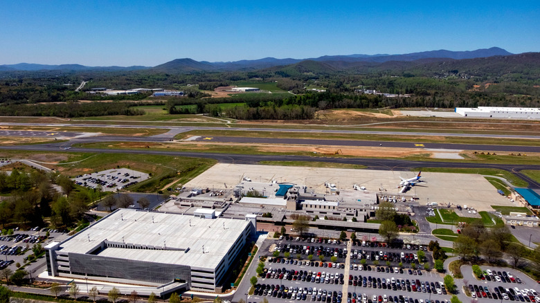 Aerial image of Asheville's airport