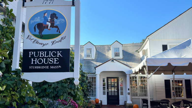 Sign and front facade of Publick House Historic Inn