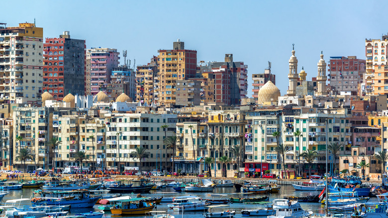 Alexandnria harbor in Egypt