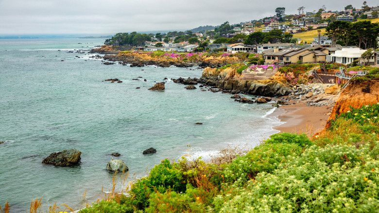 Scenic view of sea against sky, Cambria, California
