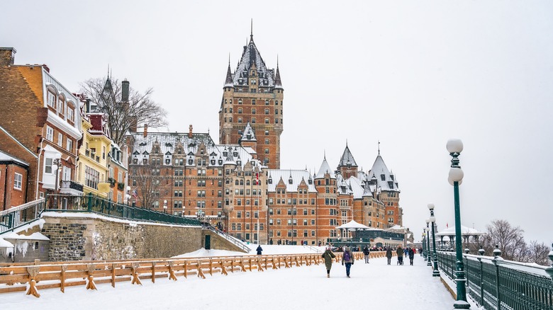 View of Chateau Frontenac in the winter
