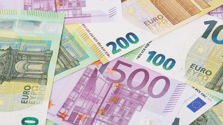 Euro banknotes