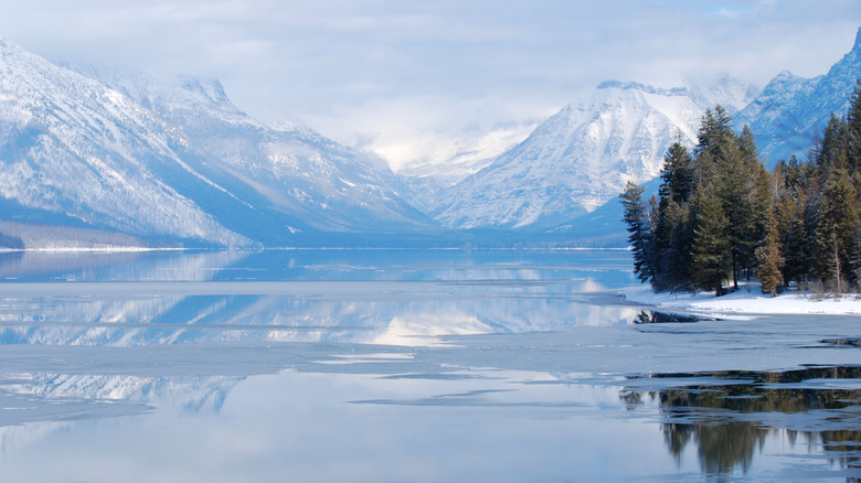 February on Lake McDonald in Glacier National Park, Montana