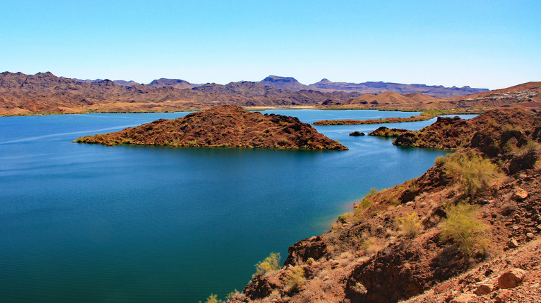 View of Lake Havasu and Colorado River near Lake Havasu City, Arizona