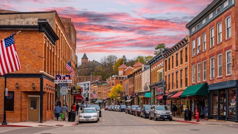 Galena Main Street at sunset