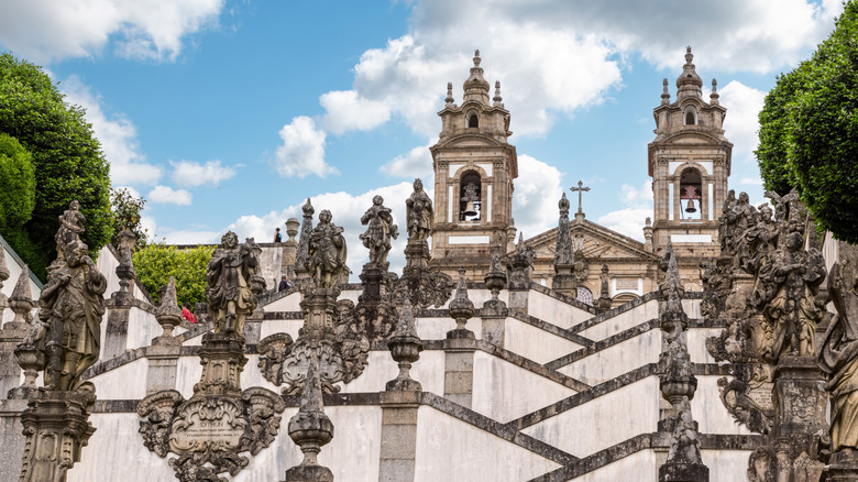 Bom Jesus do Monte sanctuary steps in Braga, Portugal