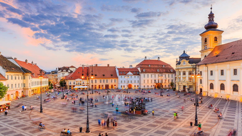 Piata Mare Square in Sibiu, Romania