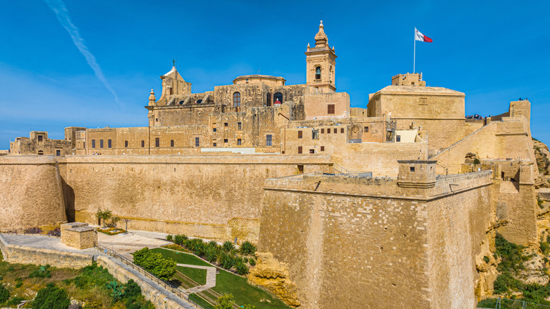 Drone shot of the Cittadella at Victoria, Malta (Gozo)