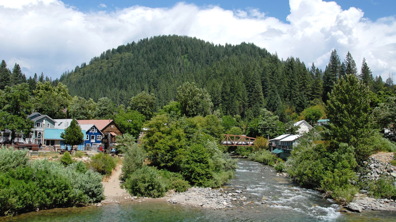 Bridge over waters in downtown Downieville