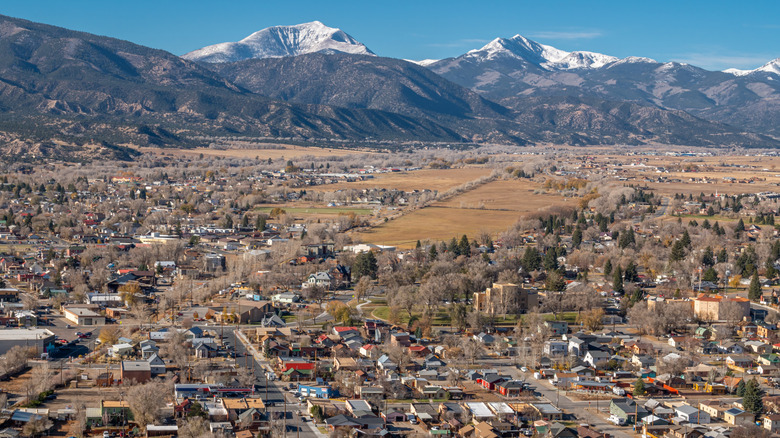 Salida, Colorado in the foreground