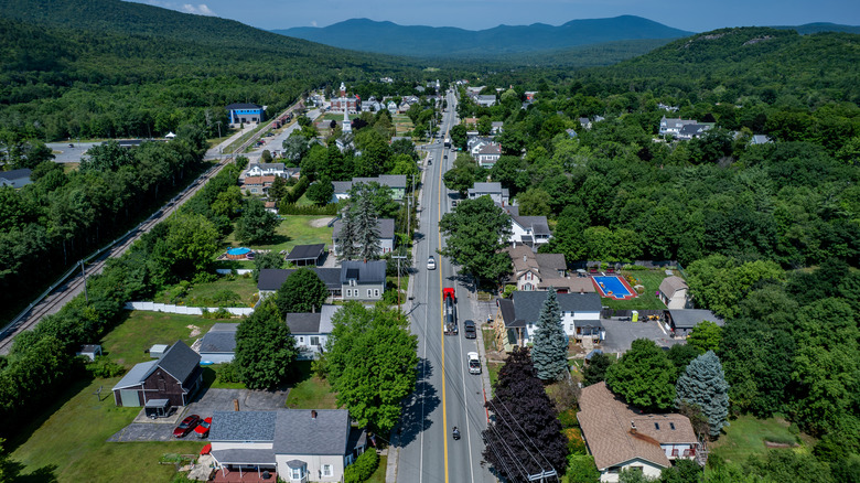 Aerial view of downtown Gorham