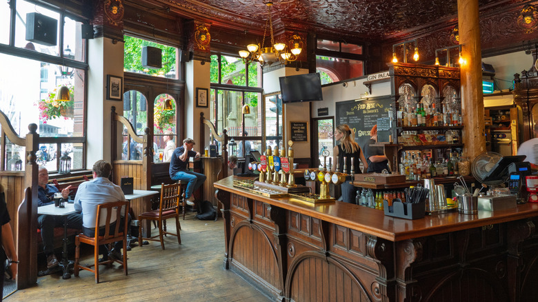 Interior of The Viaduct Tavern pub in Holborn