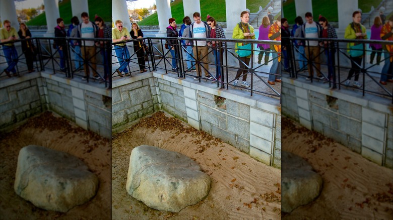 Crowd at Plymouth Rock, Massachusetts