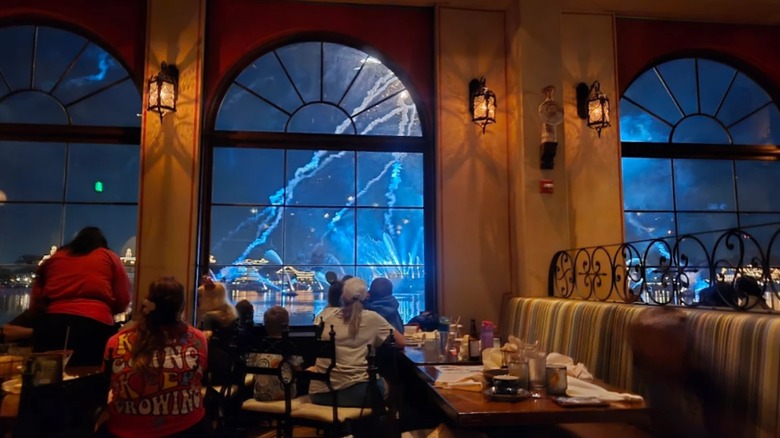 View of the fireworks from San Angel in Disney's Mexico Pavilion, Epcot