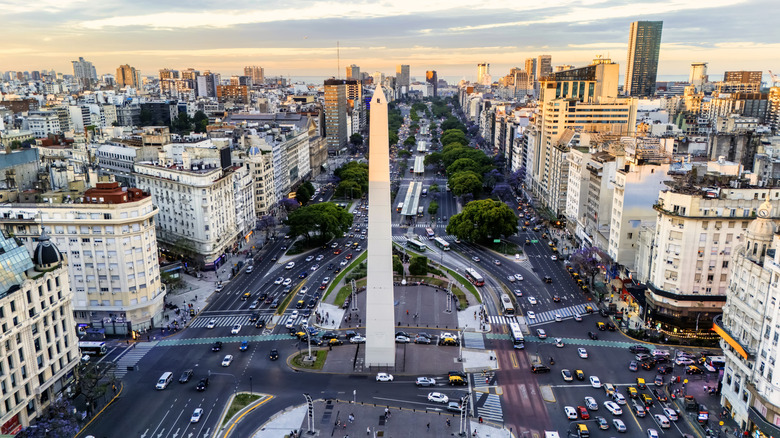 Aerial view of historic Buenos Aires buildings