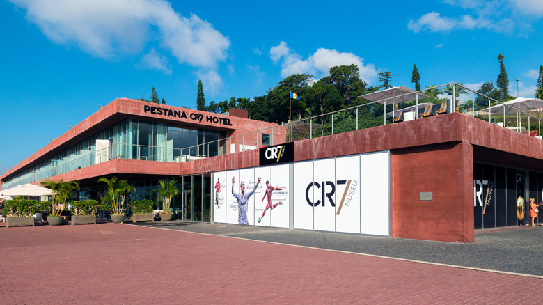 Waterfront view of CR7 Hotel and Ronaldo Museum in Funchal, Portgula
