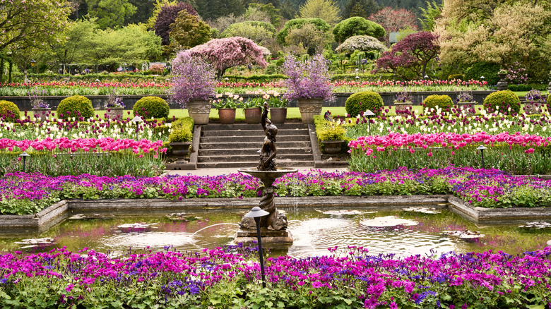 The Italian garden at Butchart Gardens