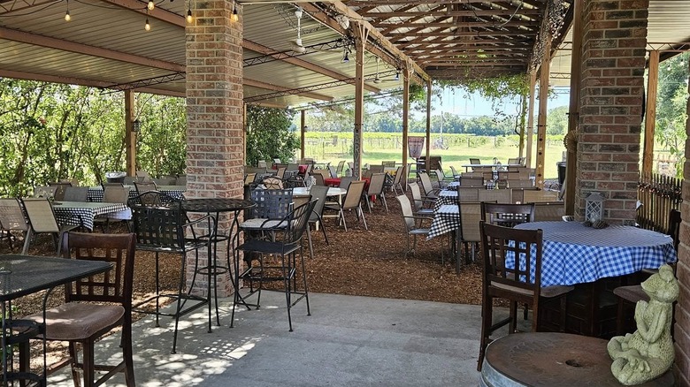 empty patio seating