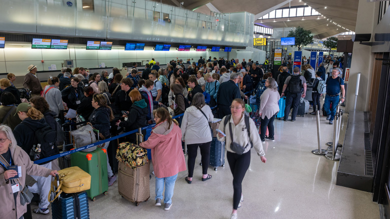 A busy airport terminal