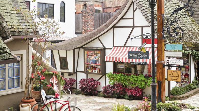 Half-timbered houses in a corner of Carmel, California