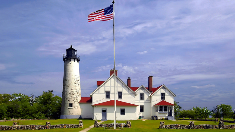 Point Iroquois Lighthouse light station in Hiawatha National Forest in Michigan's Upper Peninsula