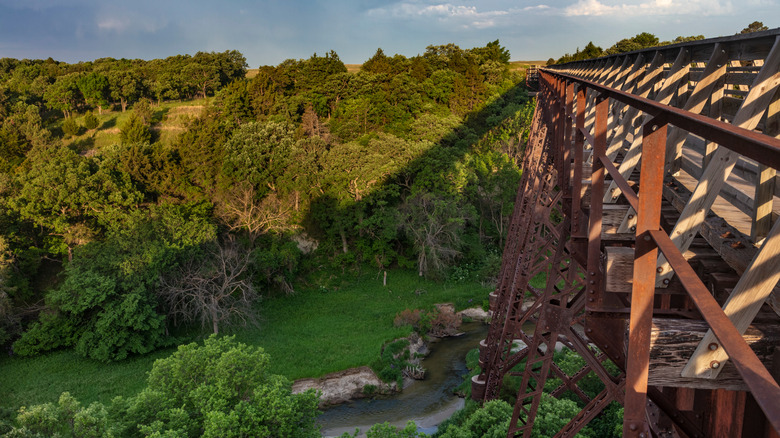 A trestle bridge now part of the Cowboy Trail through the Sandhills in northern Nebraska