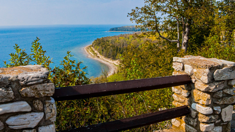 Elevated View of the bay of Green Bay from Sven's Bluff, Peninsula State Park, Fish Creek, Wisconsin