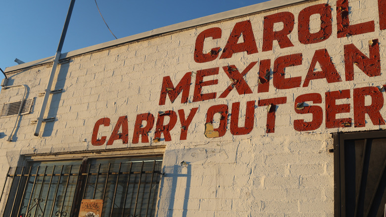 A Carolina's Mexican Food sign in Phoenix, Arizona