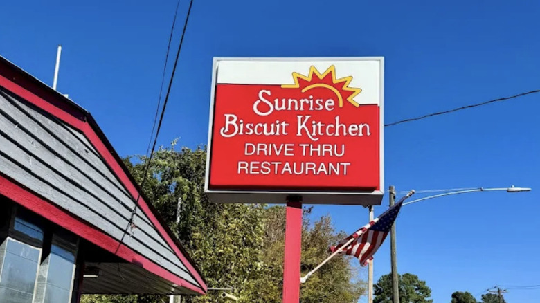 Sunrise Biscuit Kitchen sign in Chapel Hill, North Carolina