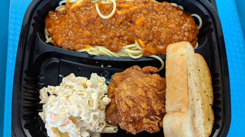A Hawaiian-style plate lunch at Zippy's in Hawaii