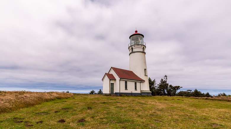 Lighthouse on the point in Cape Blanco State Park, Oregon