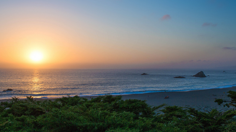 A sunset view from Wright's Beach, California