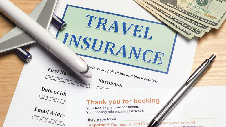 Form for travel insurance