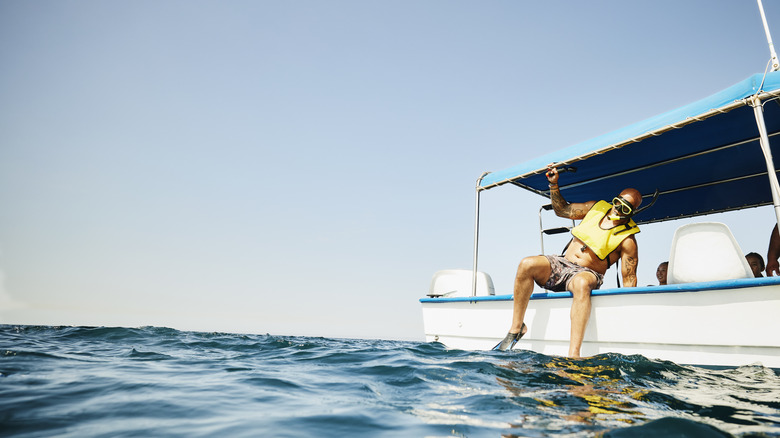 Snorkeler on a boat