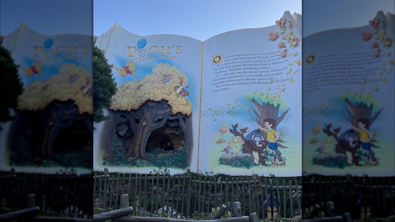 Storybook entrance to Pooh's Hunny Hunt at Tokyo Disneyland