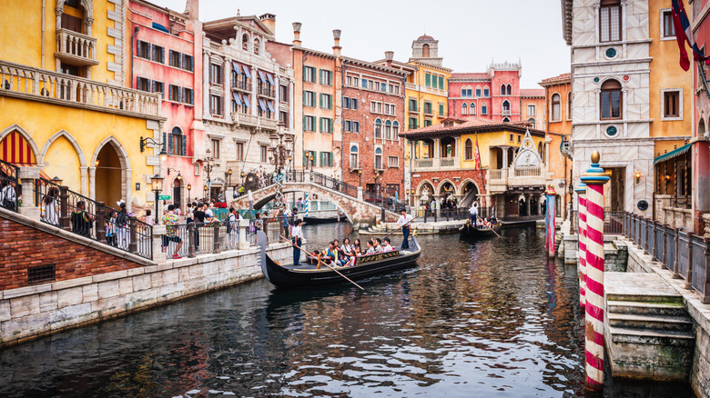 Venetian gondolas at Tokyo DisneySea